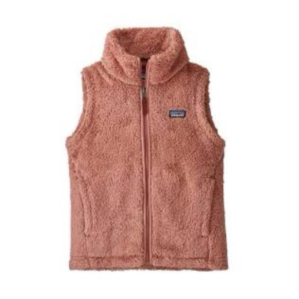 Patagonia Girls Los Gatos Rosehip Pink Fleece Vest size large 12 L